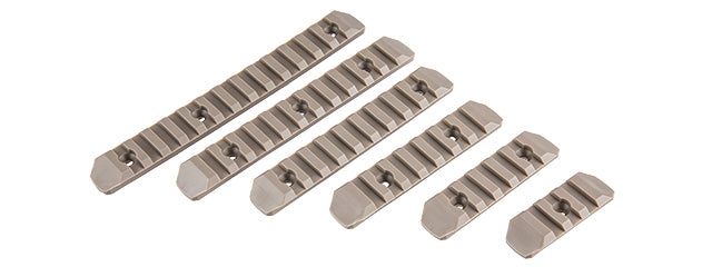 ATLAS CUSTOM WORKS 6 PIECE M-LOK POLYMER PICATINNY RAIL SET (BLACK)