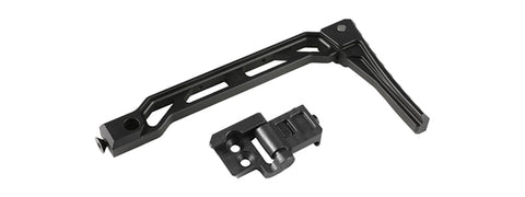 Atlas Custom Works:  AB-8R Style Stock with Folding Butt Plate Stock for 1913 Picatinny Stock Rail Mounts (Color: Black)