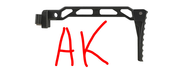 Atlas Custom Works - AK Series AB-8R Style Stock with Folding Butt Plate Airsoft AEG Rifles (Color: Black)