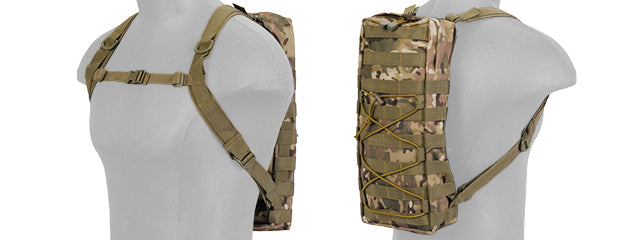 CA-384CN NYLON MOLLE ATTACHABLE HYDRATION BACKPACK w/ BLADDER (CAMO)