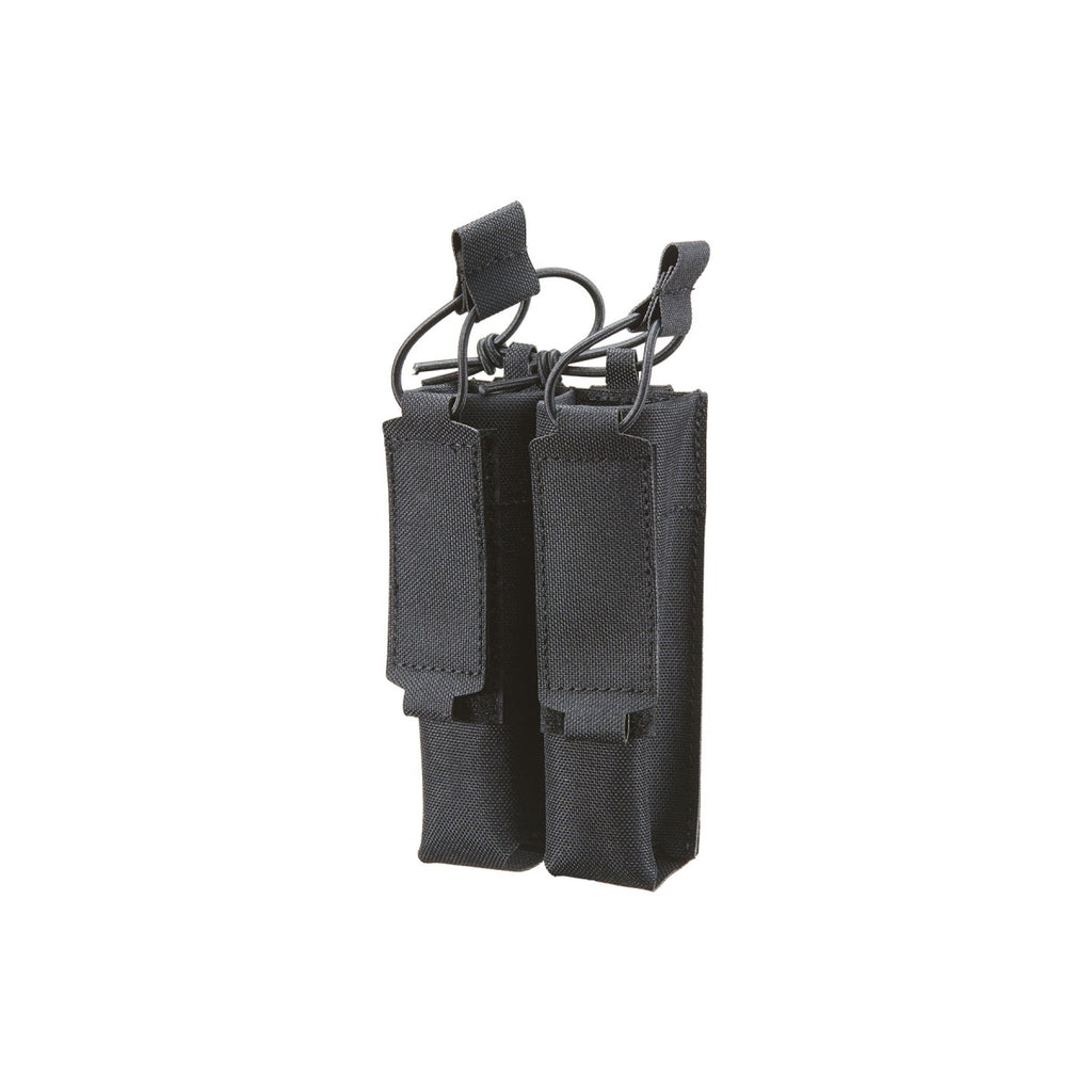 Lancer Tactical:  Laser Cut Double SMG Open Top Magazine Pouch - BLACK