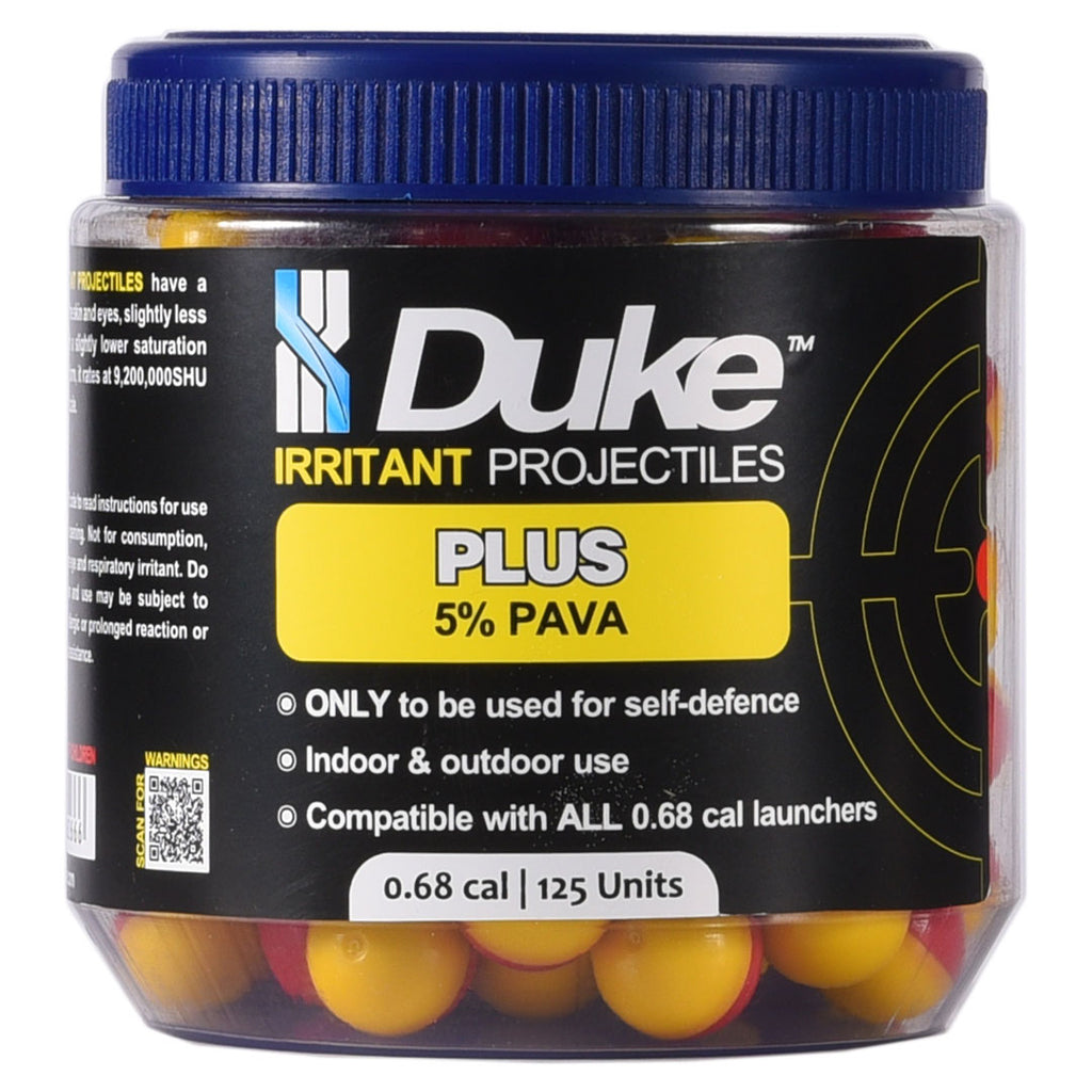 Duke Defence -  (Plus) Irritant Projectiles Jar 125rds  .68 cal