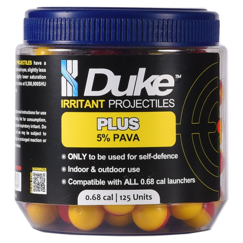 Duke Defence -  (Plus) Irritant Projectiles Jar 125rds  .68 cal