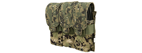 Flyye Industries (covered) TRIPLE M4/M16 MAGAZINE POUCH (WOODLAND DIGITAL)