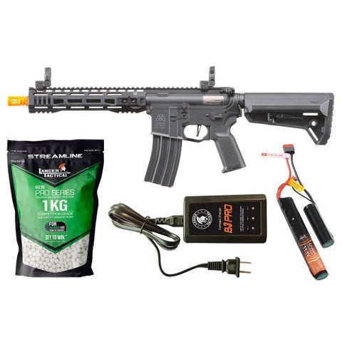 BG Defense Type-A SPR 10" Gen 3 AEG Rifle by Lancer Tactical - (Black) - Gen 3 Starter Bundle
