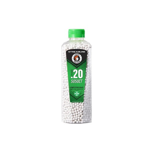 5) Lancer Tactical -  5050 Round Streamline Competition Grade Outdoor BB Bottle (Color: White)
