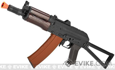 CYMA Standard Stamped Metal AK74U Airsoft AEG Rifle w/ Steel Folding Stock and Wood Furniture