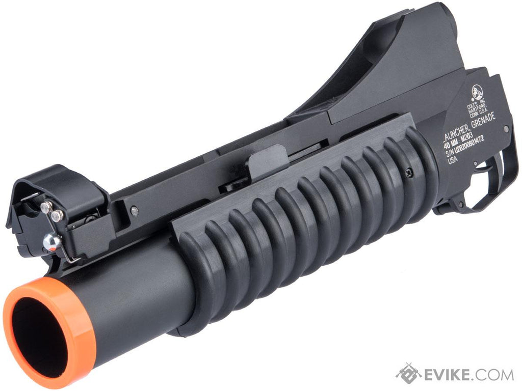 Colt Licensed M203 40mm Grenade Launcher for M4 / M16 Series Airsoft Rifles w/ Metal Barrel (Model: Black / Short)