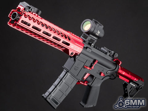 6mmProShop Strike Industries Licensed "Sentinel" M4 Airsoft AEG Rifle by E&C (Color: Red / 10" GRIDLOK LITE / 350FPS)