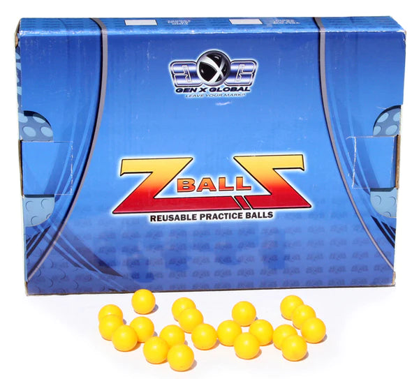 GEN-X  ZBALLZ Reusable Practice Rubber Balls 250 pack .68 Caliber (YELLOW)