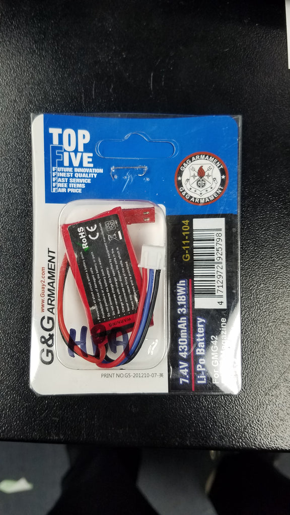 G&G 7.4v lipo Battery 430mAh (G-11-104) HPA