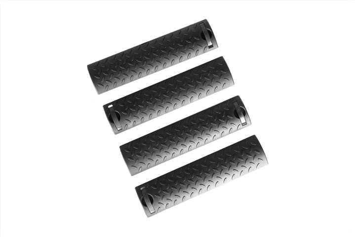 T&D Airsoft 15-Slot RIS Textured Rail Cover Panels Set of 4 - BLACK