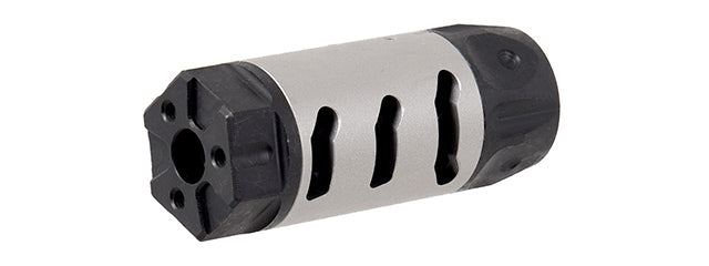ATLAS CUSTOM WORKS Airsoft Muzzle Compensator [14mm CCW] (SILVER / BLACK)
