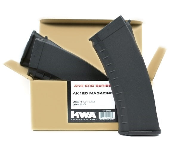 KWA AKR ERG  AK 120 rd. AEG Mid Capacity Magazine - 3 Pack (Black)  ( no disconnect )