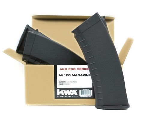 KWA AKR ERG  AK 120 rd. AEG Mid Capacity Magazine - 3 Pack (Black)  ( no disconnect )