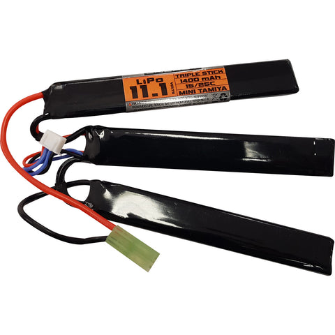 VALKEN V Energy LiPo 11.1V 1400mAh 15/25C Triple Stick