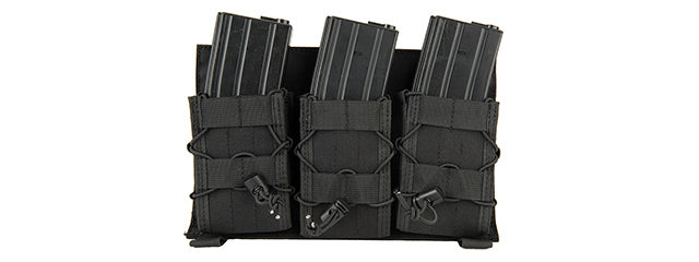 LANCER TACTICAL ADAPTIVE HOOK AND LOOP TRIPLE AR MAG POUCH (BLACK)