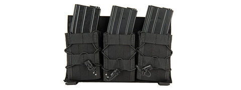 LANCER TACTICAL ADAPTIVE HOOK AND LOOP TRIPLE AR MAG POUCH (BLACK)