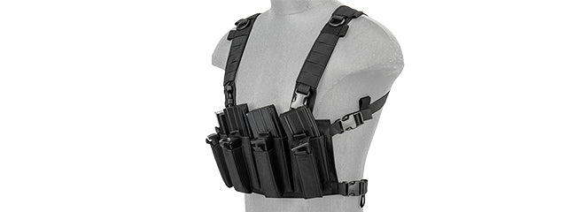 LANCER TACTICAL 1000D NYLON QUAD M4 AND PISTOL MAG CHEST RIG