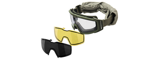 Lancer Tactical Rage Protective  Airsoft Goggles (SMOKE/YELLOW/CLEAR LENS)