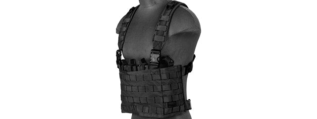 LT LIGHTWEIGHT CHEST RIG W/ CONCEALED MAGAZINE POUCH (BLACK)