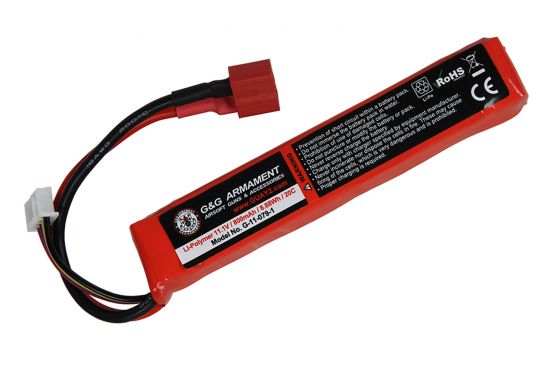 G&G 11.1v Li-Po 800mAh Battery 20C (M4 StockTube)