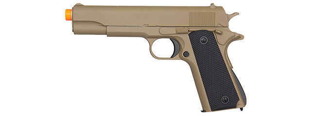 UKARMS GE3003T M1911 W/ METAL SLIDE AIRSOFT SPRING PISTOL (TAN)