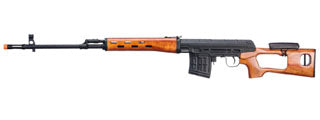A&K SVD Dragunov Electric Airsoft Sniper Rifle w/ Real Wood Furniture & Fixed Sportsman Stock (Color: Black / Real Wood)