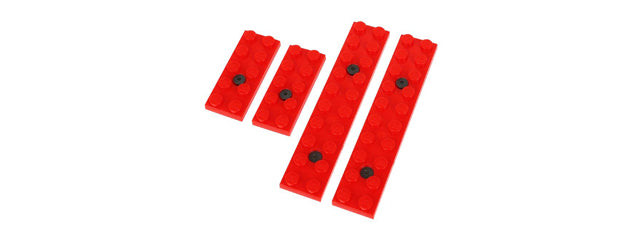 Laylax Lego Block M-LOK Rail Cover Set (Color: Red)