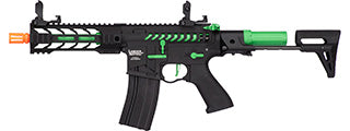 Lancer Tactical ProLine BATTLE HAWK 7" PDW Skeleton AEG [HIGH FPS] (BLACK/GREEN)