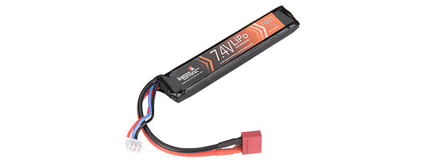 LT7.4V1100ST 15C 7.4V 1100 MAH STICK LIPO BATTERY (BLACK) - Deans