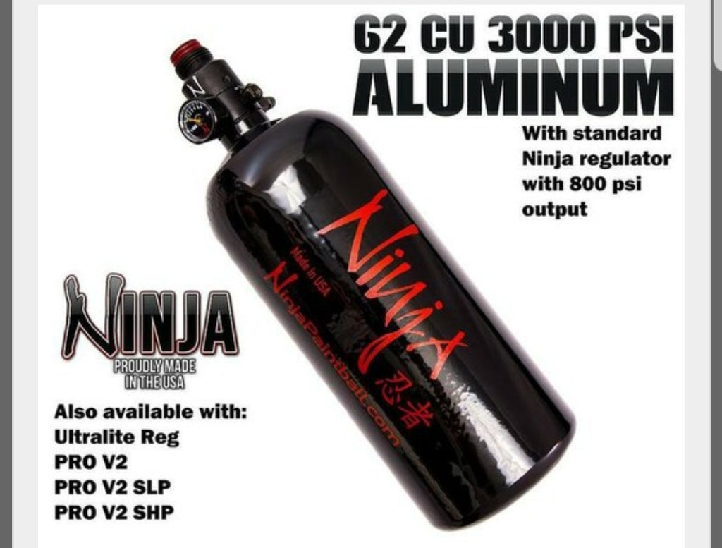 Ninja paintball 62/3000 HPA Tank w/ SLP V2 PRO regulator