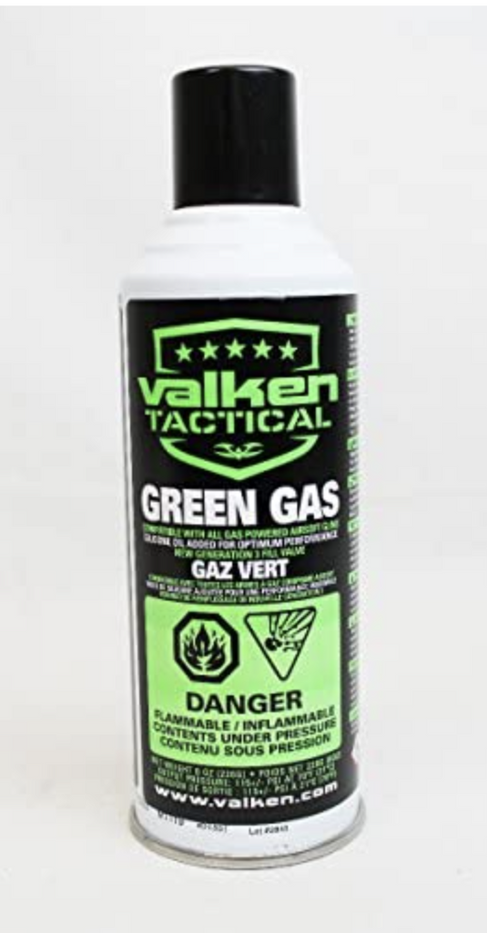 6) VALKEN Airsoft Green gas Can