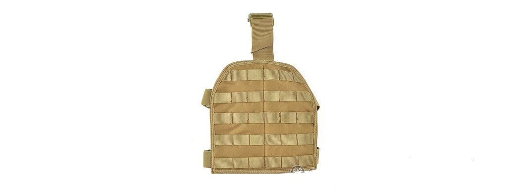 AIRSOFT MEGASTORE ARMORY 600D DROP LEG MOLLE PANEL PLATFORM - TAN