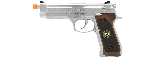 WE TECH Biohazard M92 Gas Blowback Airsoft Pistol (SILVER) - GEN 2