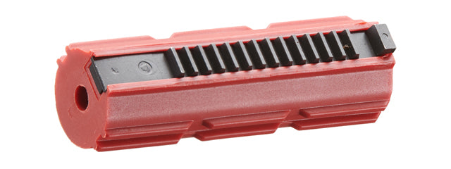 Lancer Tactical 14 Teeth Reinforced Polycarbonate Full Stroke Piston with Steel Teeth (Color: Red)