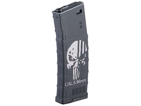 CYMA 220rd Mid-Cap Laser Etched Polymer Magazine for M4/M16 Series Airsoft AEG Rifles (Style: Skullface)