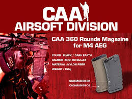 Command Arms CAA Licensed Magazine for M4 M16 AEG by King Arms (Type: 360rd Hi-Cap Magazine)