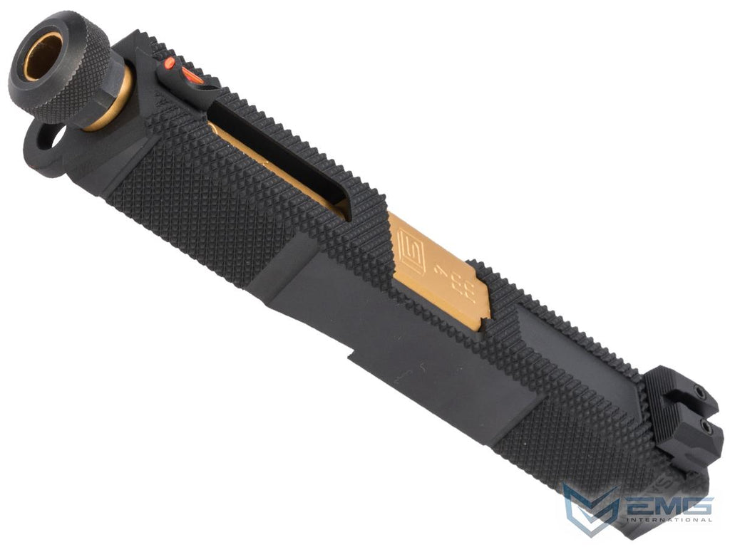 EMG SAI Utility Slide Set for GLOCK 19 Gen.3 Series GBB Pistols (Type: Black Slide / Gold Barrel)