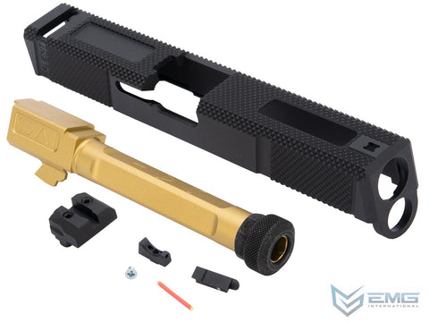 EMG SAI Utility Slide Set for GLOCK 17 Gen.4 Series GBB Pistols (Type: Black Slide / Gold Barrel)