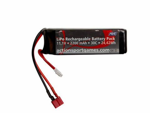 ASG Battery - 11.1V 2200 mAh 30C LiPo T-Plug / Deans