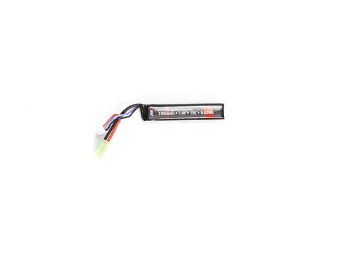 ASG Stock Tube Battery LiPO 7.4V 1300mAh 15C