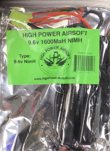 HIGH POWER AIRSOFT - 9.6V NUNCHUCK 1600 maH NimH BATTERY