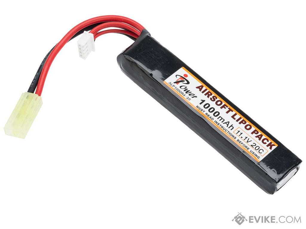 Intellect iPower 11.1v 1000mah 20c Airsoft Buffer Tube LiPo Battery Pack (Configuration: Small Tamiya)