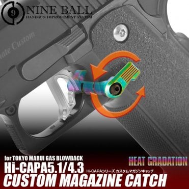 LayLax NINE BALL Hi-Capa Custom Extended Magazine Release (Color: Heat Gradation)